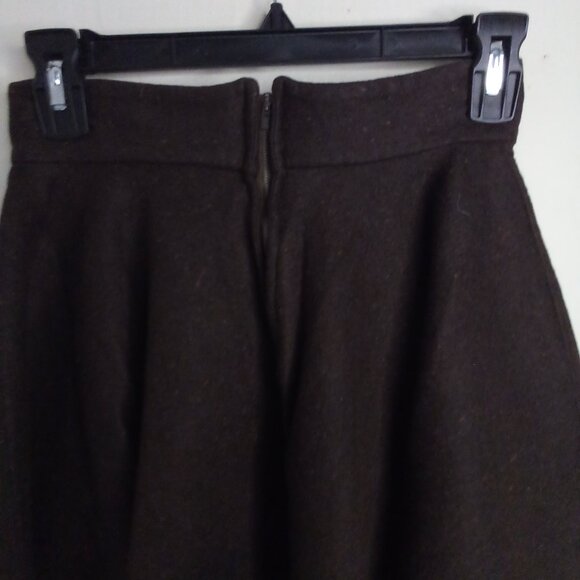 Vintage Handmade Felt Circle Skirt 25" Wasit XS Horse Carriage Brown - Picture 15 of 16
